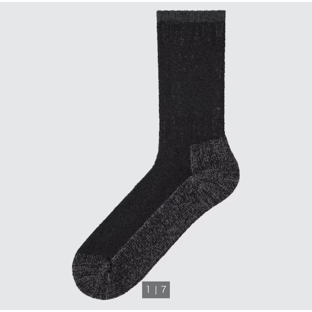 UNIQLO(ユニクロ)のユニクロ　靴下　2足セット　プレゼント　クリスマス　ギフト　メンズ　黒　グレー メンズのレッグウェア(ソックス)の商品写真