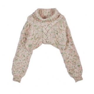 アメリヴィンテージ(Ameri VINTAGE)のUND 2WAY LOOP YARN SHORT KNIT　ピンク(ニット/セーター)