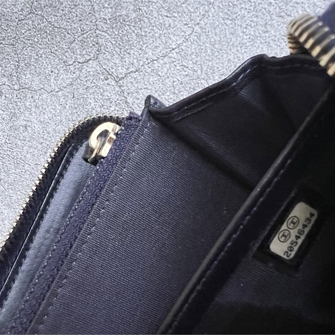CHANEL ワイルドステッチ ラウンド 長財布 ネイビー CHANEL ワイルドステッチ ラウンド 長財布 ネイビー