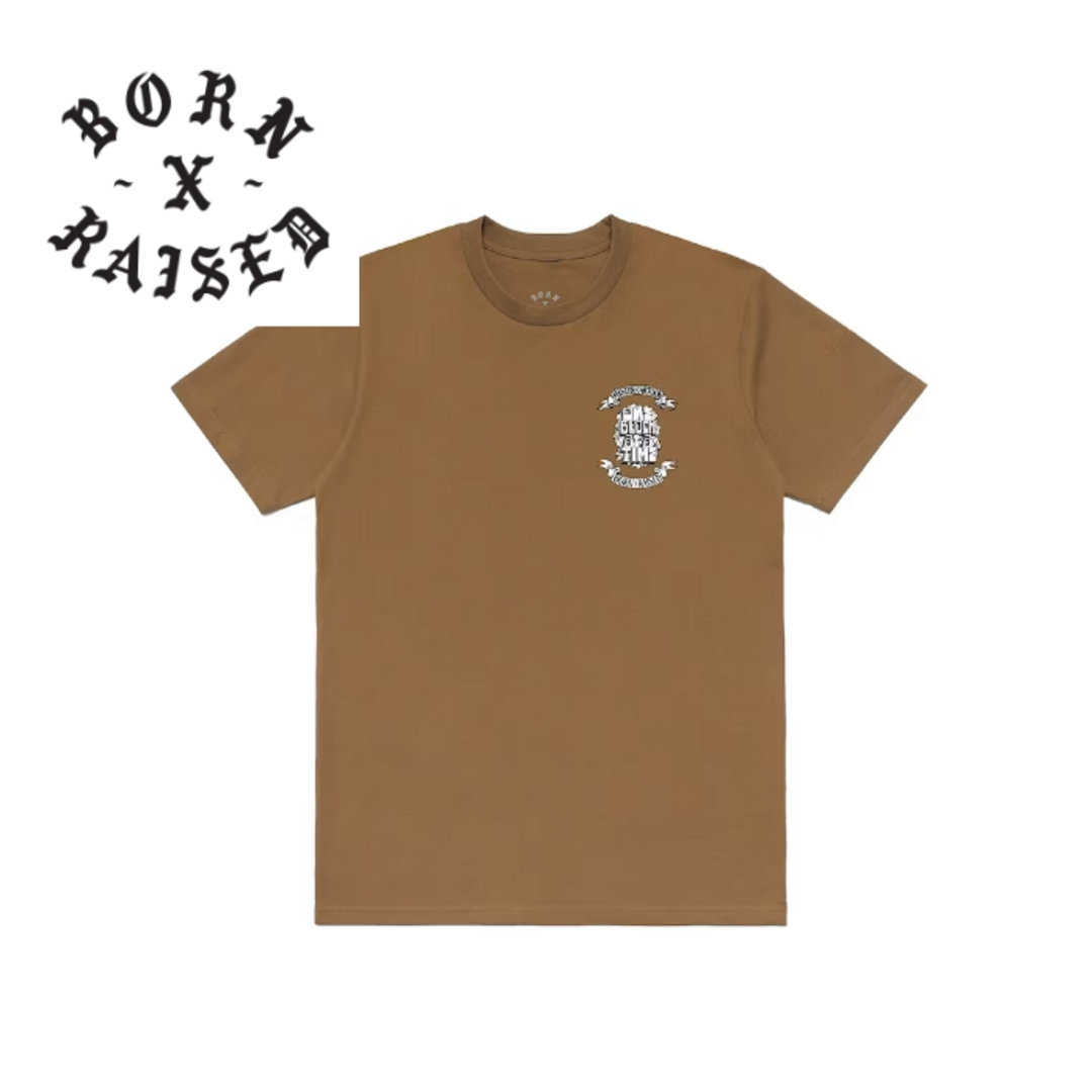 BORN X RAISED + MR. CARTOON BLOCK BANNERキャメルSサイズ