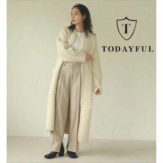 トゥデイフル(TODAYFUL)の【送料無料】TODAYFUL ジョーゼットスリットパンツ size38アイボリー(カジュアルパンツ)