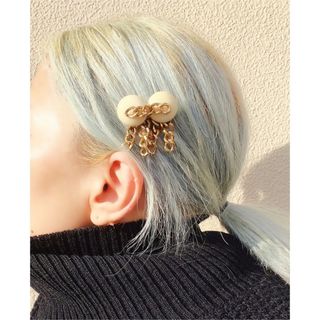 プラージュ(Plage)のヘアコーム かんざし ヘアカフ アイボリー ゴールド チェーン タッセル(その他)