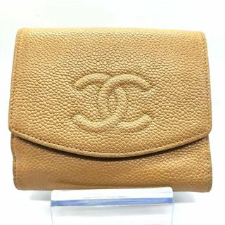 シャネル(CHANEL)の【CHANEL】シャネル　ココマーク 二つ折り財布（小銭入あり） キャビアスキン(財布)