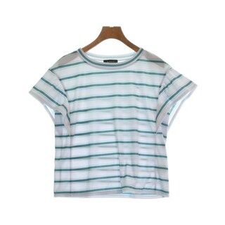 リフレクト(ReFLEcT)のReflect Tシャツ・カットソー 9(M位) 白x青緑等(ボーダー) 【古着】【中古】(カットソー(半袖/袖なし))