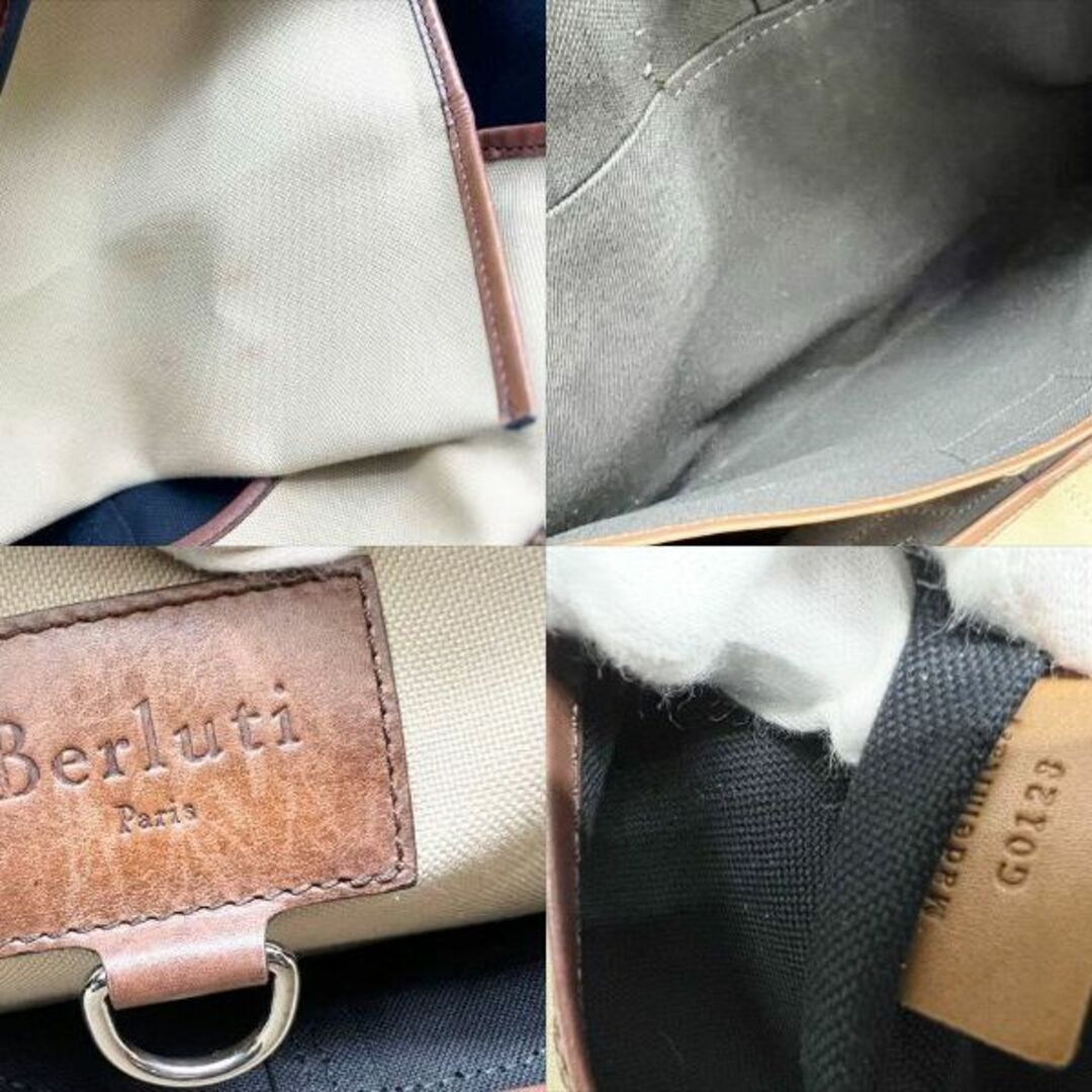 Berluti(ベルルッティ)の良好品　ベルルッティ　AIRE　 カリグラフィ　レザー　キャンバス　トートバッグ メンズのバッグ(トートバッグ)の商品写真