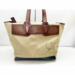 ベルルッティ(Berluti)の良好品　ベルルッティ　AIRE　 カリグラフィ　レザー　キャンバス　トートバッグ(トートバッグ)