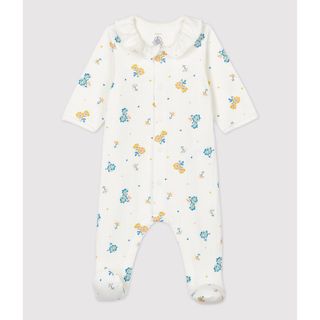 プチバトー(PETIT BATEAU)のチュビックプリント前開きロンパース(ロンパース)