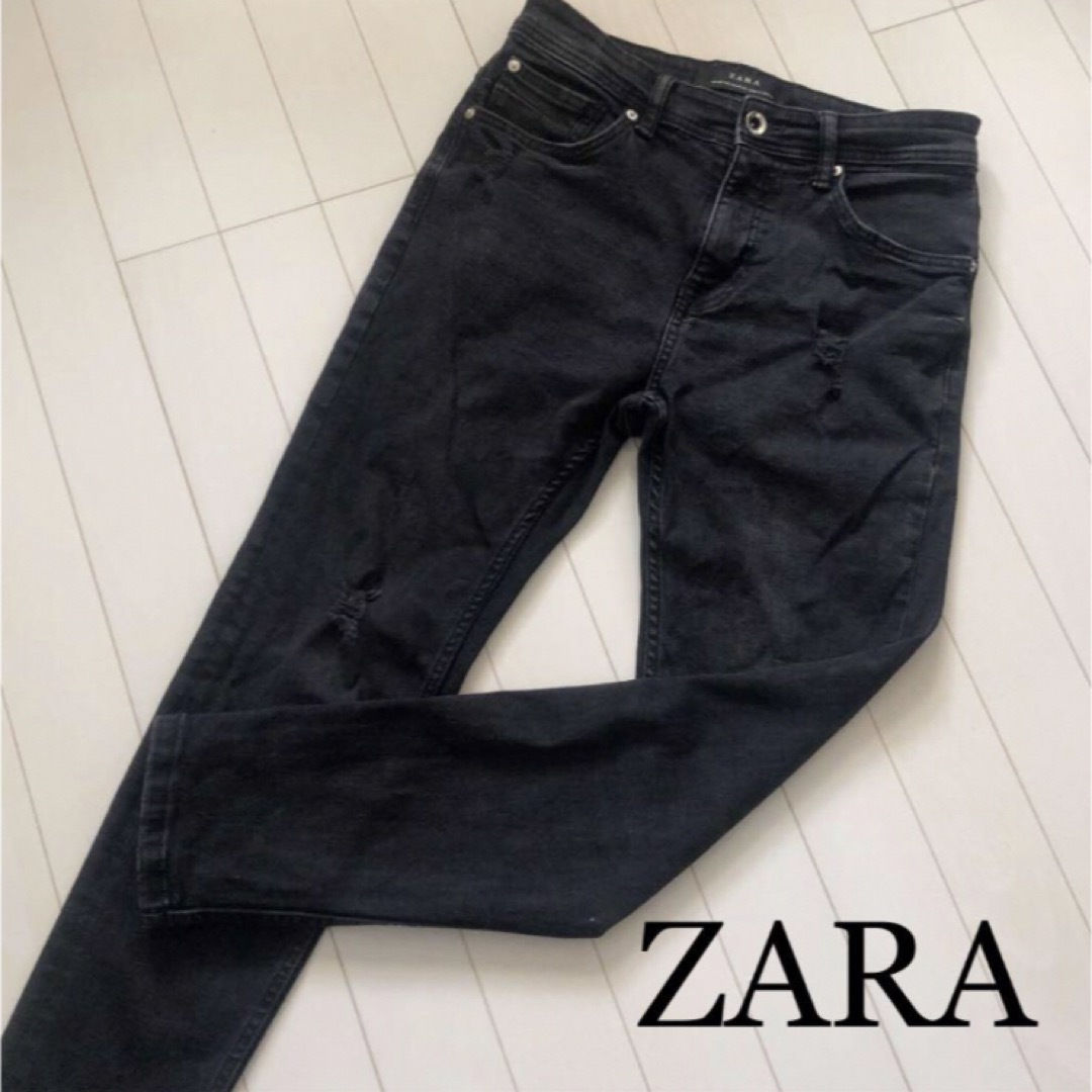 ZARA(ザラ)のZARA ジーンズ　ストレッチ　デニム　ブラック　USA30 used ザラ　 メンズのパンツ(デニム/ジーンズ)の商品写真