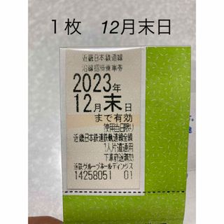 近鉄　全線切符　1枚　2023年12月末日　匿名配送(鉄道乗車券)