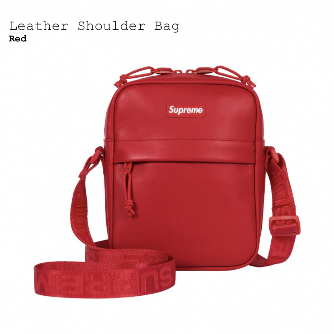 Supreme TNF Leather Shoulder Bag 赤