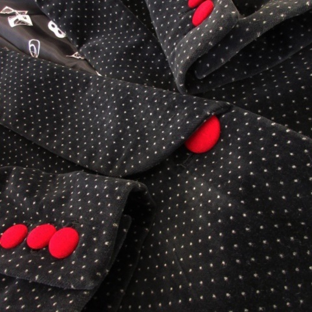 SLY(スライ)のスライ ジャケット ベロア テーラード ミドル丈 ドット ワンポイント 1 黒 レディースのジャケット/アウター(その他)の商品写真