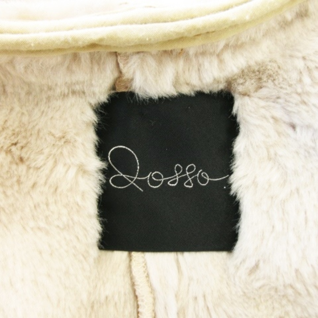 ROSSO(ロッソ)のロッソ コート ムートン フーディ ロング丈 ダブル ボリューム F 茶 レディースのジャケット/アウター(ムートンコート)の商品写真
