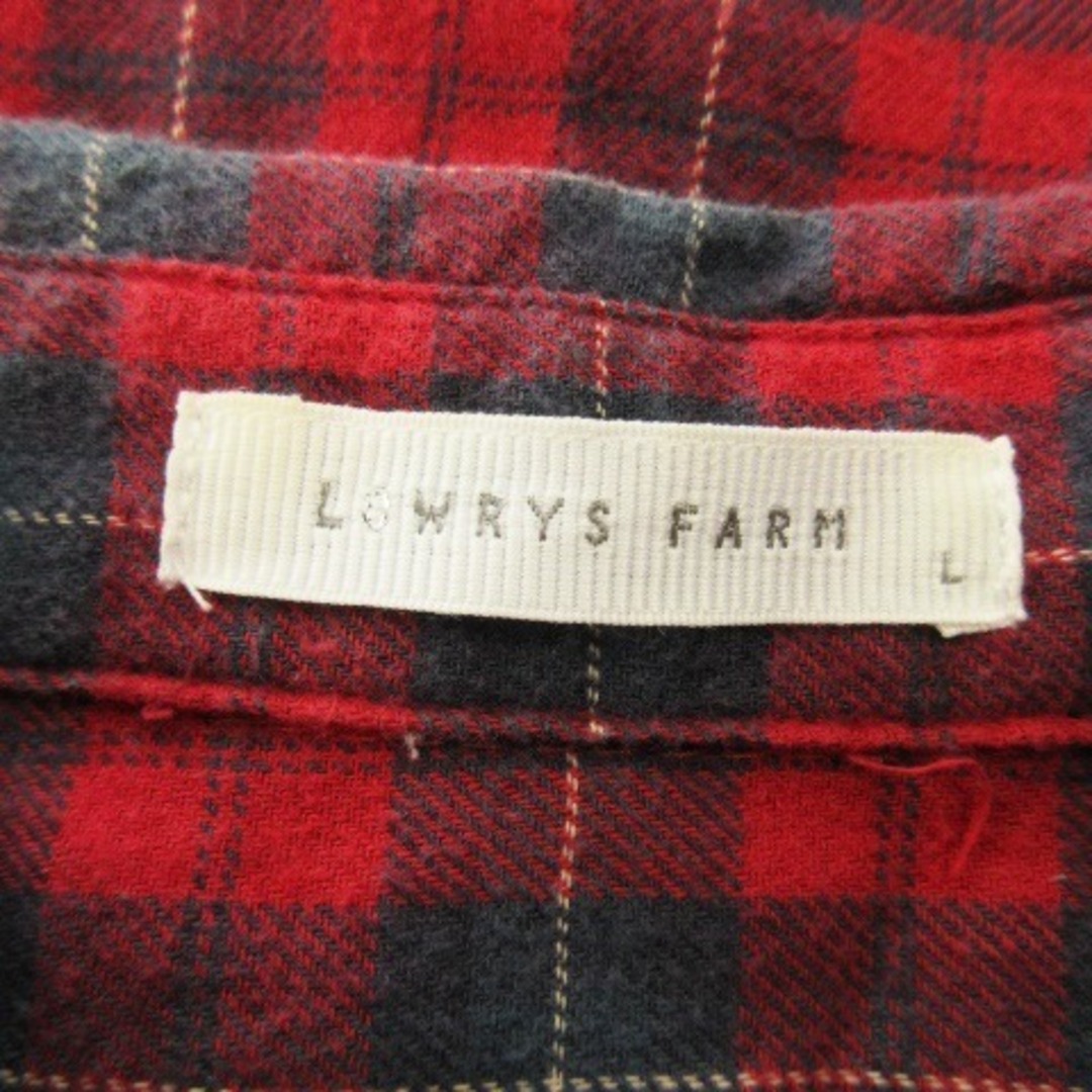 LOWRYS FARM(ローリーズファーム)のローリーズファーム ワンピース チュニック シャツ ミニ 長袖 チェック L 赤 レディースのワンピース(ミニワンピース)の商品写真