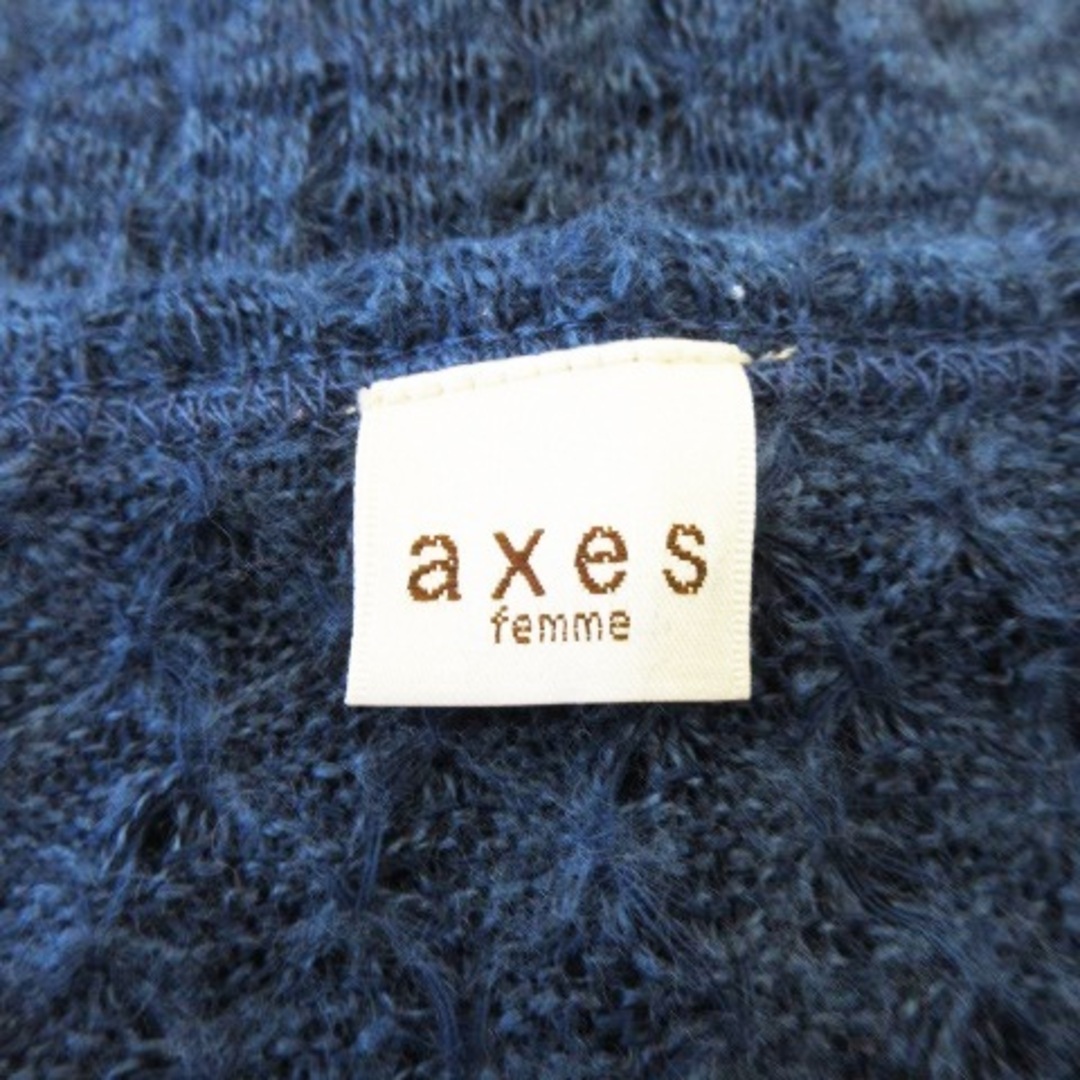 axes femme(アクシーズファム)のアクシーズファム ニット セーター 長袖 モヘア混  起毛 透編 レース M 青 レディースのトップス(ニット/セーター)の商品写真