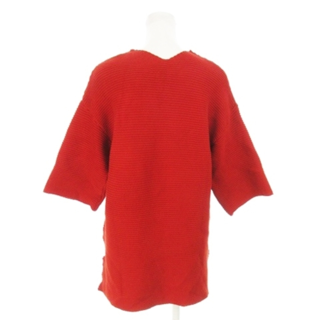 moussy(マウジー)のマウジー ニット セーター Vネック 七分袖 ワイドスリーブ ゆったり F 赤 レディースのトップス(ニット/セーター)の商品写真
