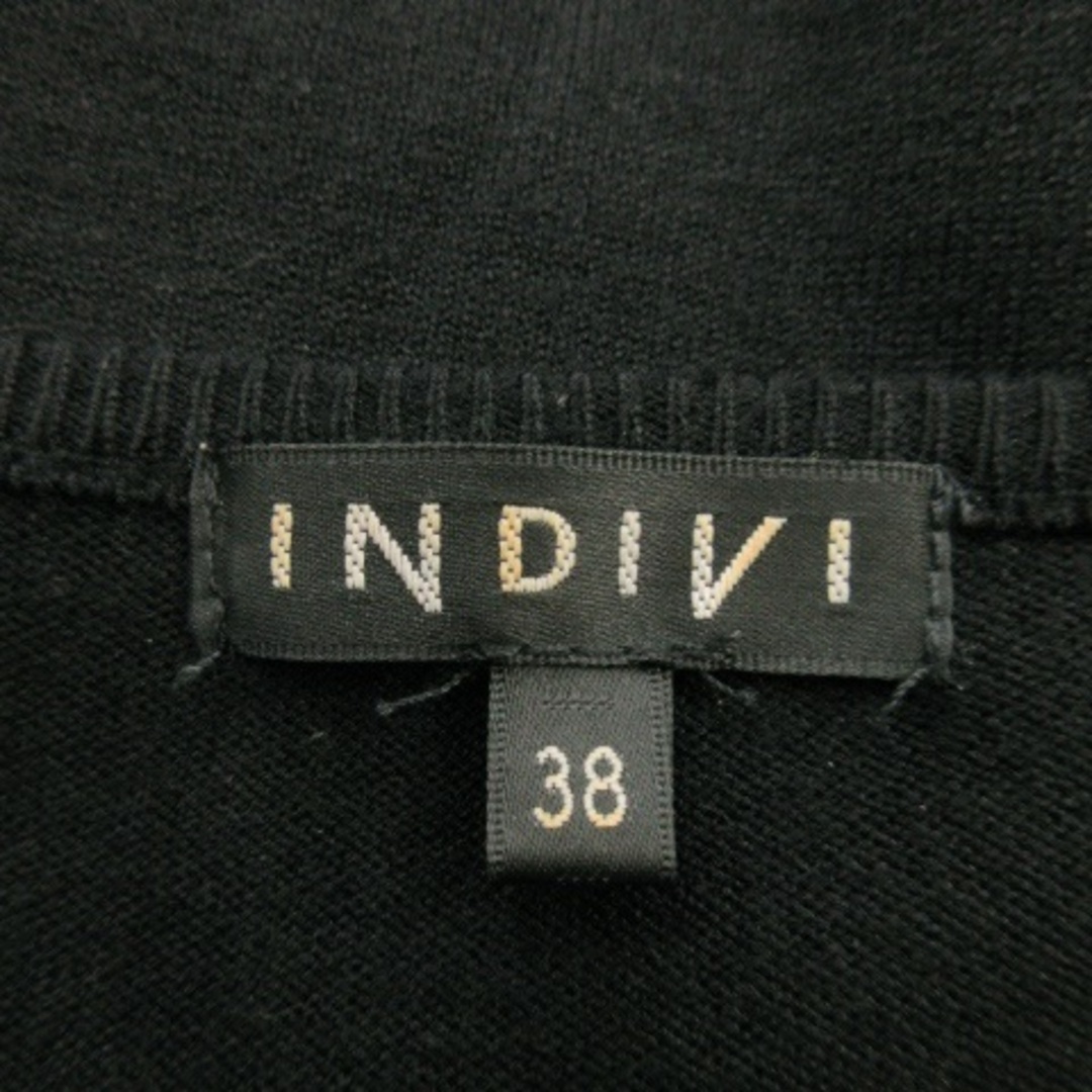 INDIVI(インディヴィ)のインディヴィ ニット セーター ラウンドネック 半袖 レース 切替 38 黒 レディースのトップス(ニット/セーター)の商品写真