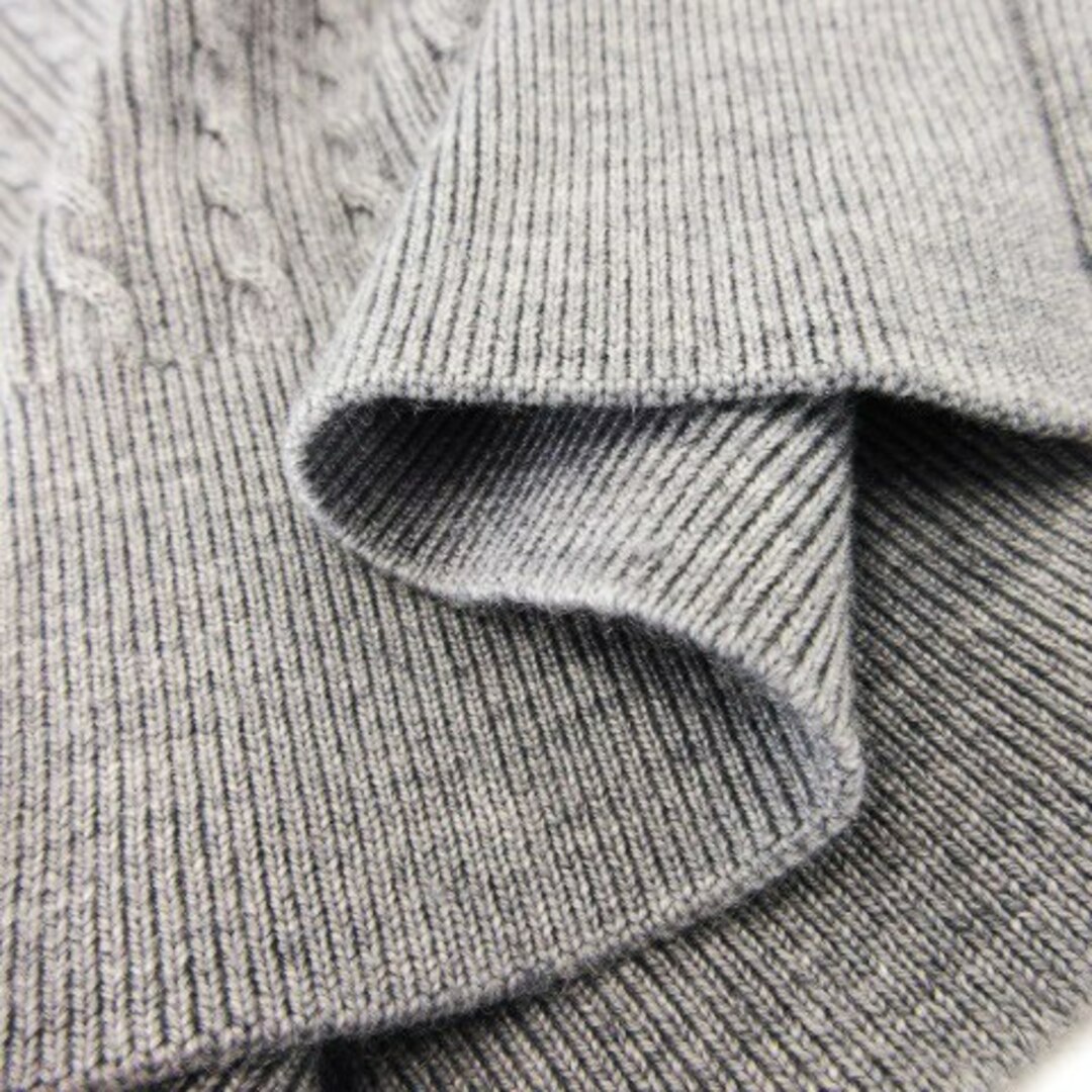 ef-de(エフデ)のエフデ ニット セーター 長袖 ウール混 パール 刺繍 ケーブル編み 9 グレー レディースのトップス(ニット/セーター)の商品写真