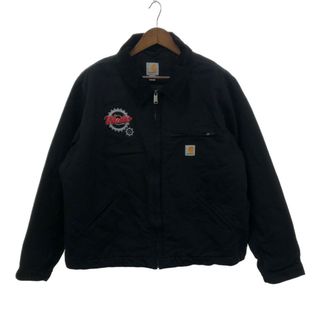 カーハート(carhartt)のSALE/// Carhartt カーハート デトロイト ジャケット ワーク 大きいサイズ 刺繍 裏地ブランケット 企業 ブラック (メンズ 2XL)  P2305(その他)