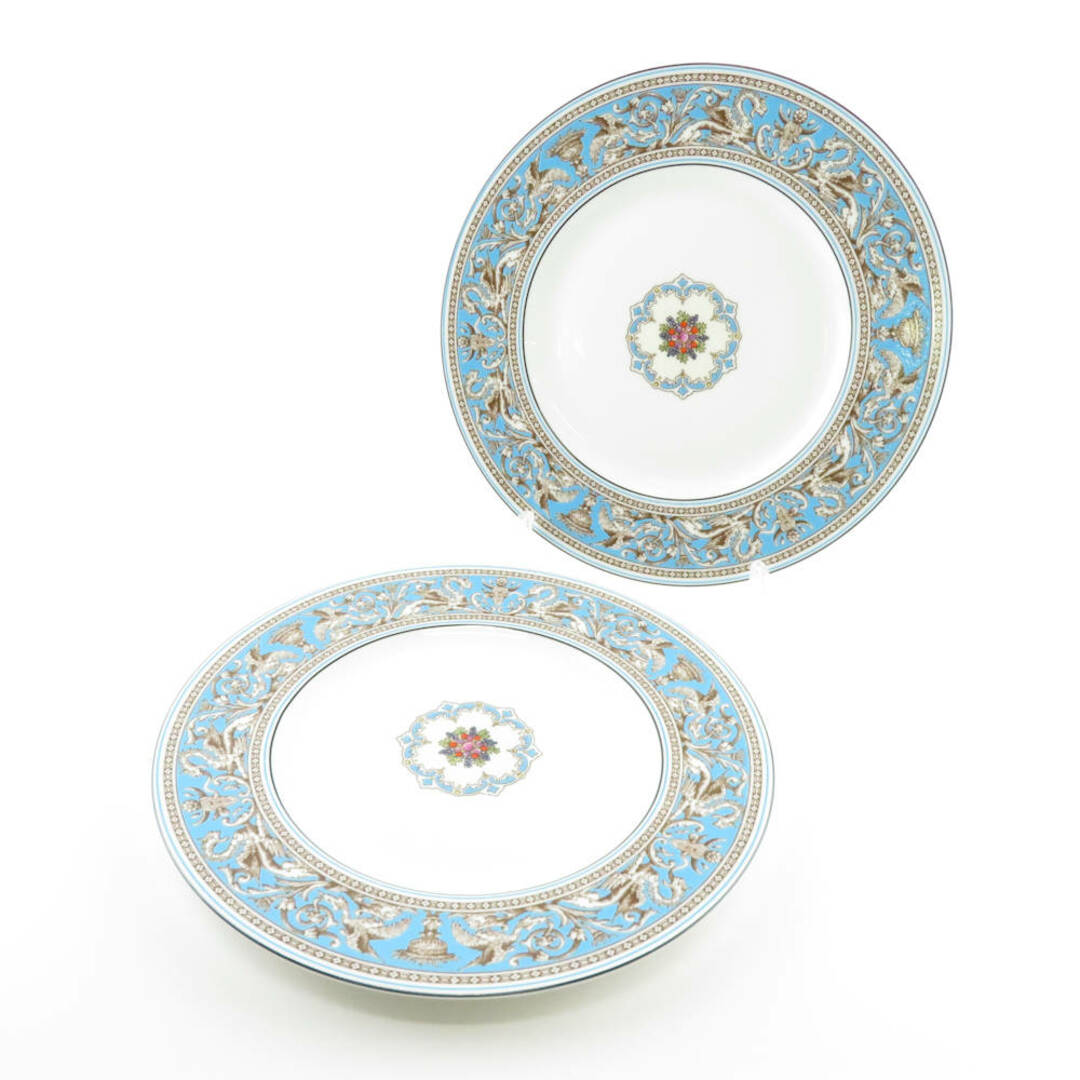 WEDGWOOD ウェッジウッド フロレンティーン ターコイズ 大皿 2枚 ペア 27cmプレート ディナー SO918K食器