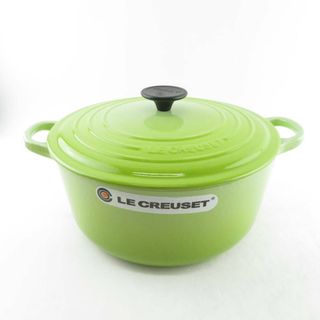 ルクルーゼ(LE CREUSET)の美品  Le Creuset ルクルーゼ ココットロンド 両手鍋 キウイ 26cm ホーロー 料理 SO831 (鍋/フライパン)