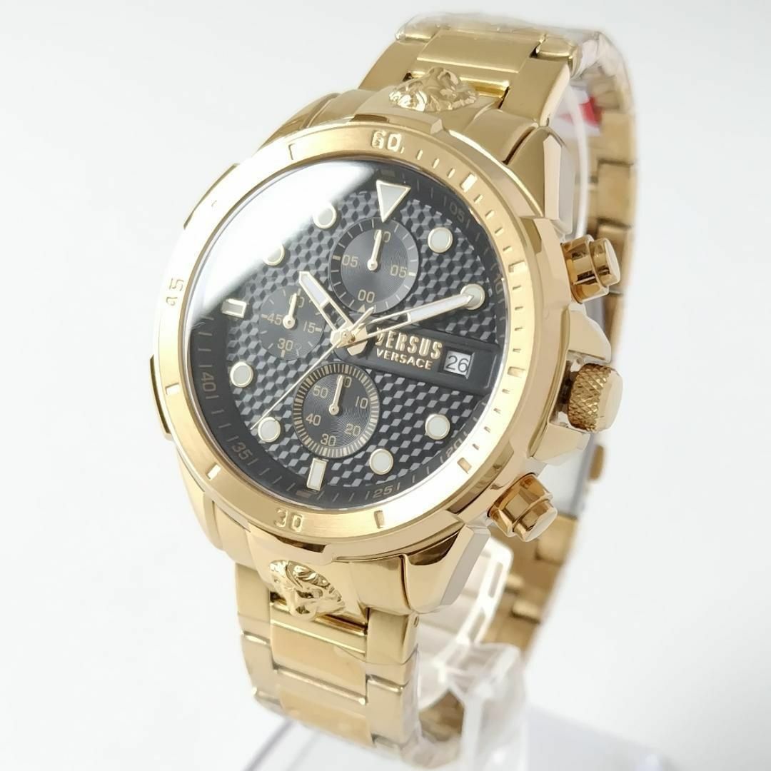 VERSUS(ヴェルサス)のゴールド/ブラック新品メンズ腕時計クォーツ高級ファッションウォッチVERSUS メンズの時計(腕時計(アナログ))の商品写真