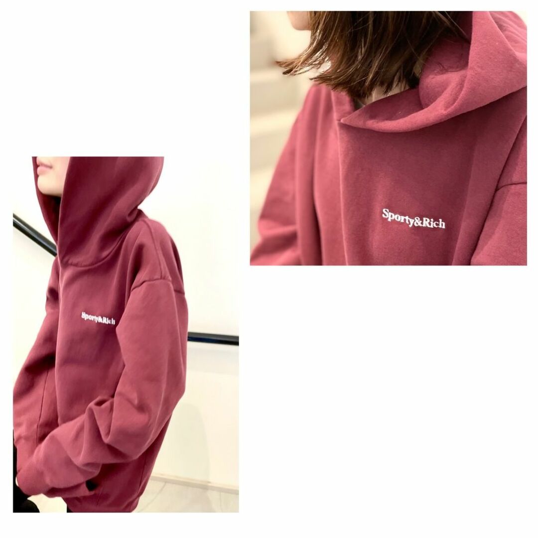 在庫あり　即納
 【SPORTY&RICH/スポーティアンドリッチ】SERIF LOGO LOGO CLASSIC パーカー CLASSIC HOOD トップス 2