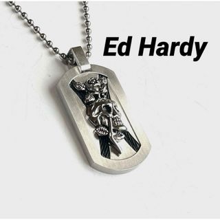 エドハーディー(Ed Hardy)のEd Hardyエドハーディ/スカルドックタグタイプ/プレートネックレス(ネックレス)