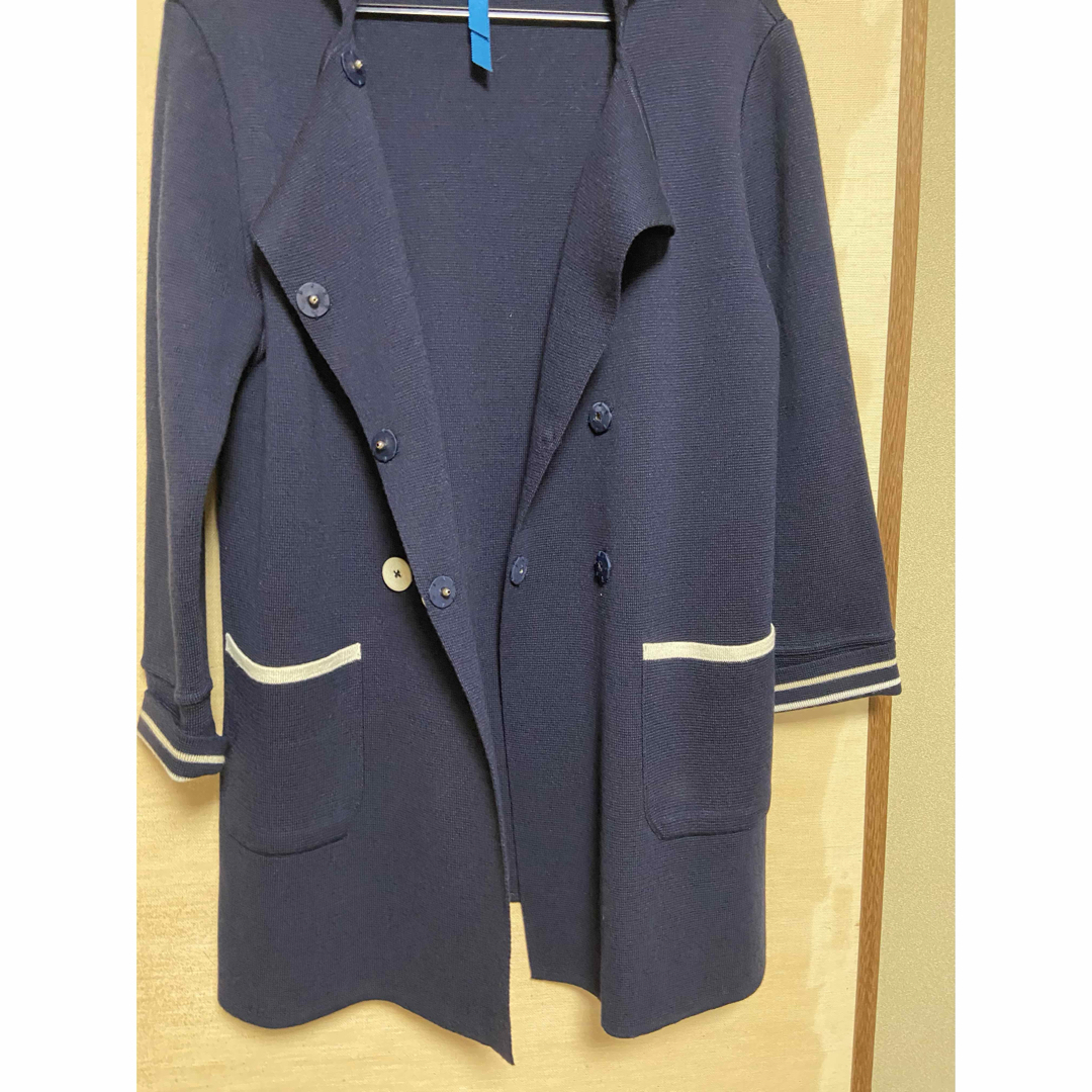 LANVIN COLLECTION(ランバンコレクション)のランバン、さわやかなネイビーコート レディースのジャケット/アウター(ロングコート)の商品写真