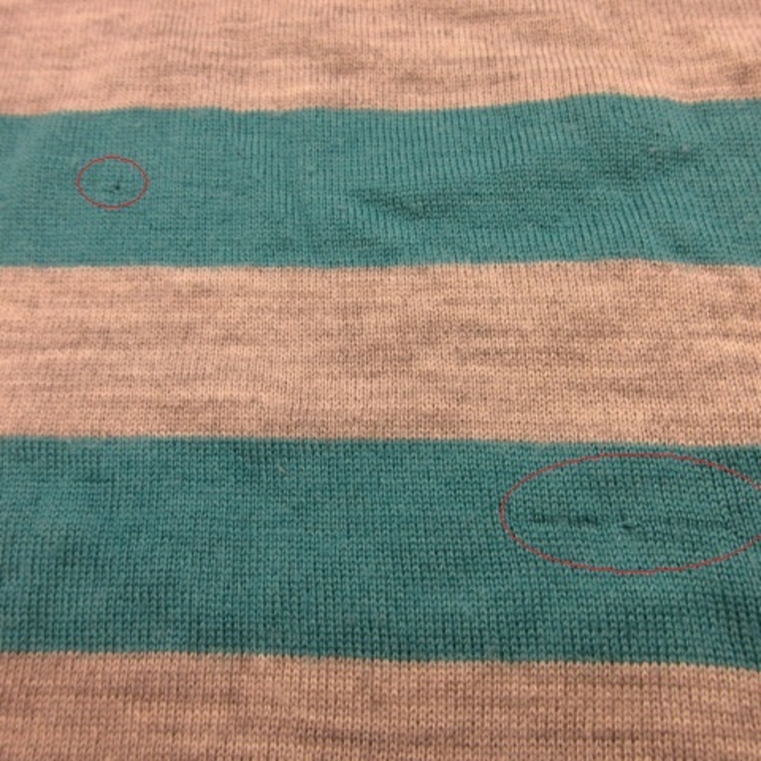 UNTITLED(アンタイトル)のアンタイトル UNTITLED ニット セーター 長袖 ボーダー 緑 グレー 2 レディースのトップス(ニット/セーター)の商品写真