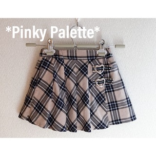 ピンキーパレット　スカパンプリーツスカートチェックインナーパンツ120 ベージュ(スカート)