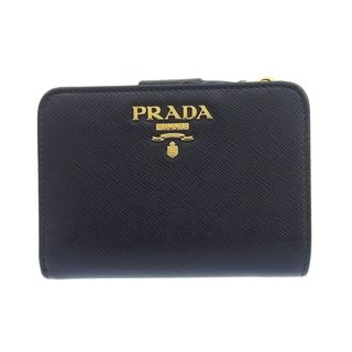 プラダ(PRADA)のプラダ PRADA 二つ折り財布 コンパクトウォレット サフィアーノ レザー ブラック ピンク 1ML018 中古 新入荷 OBB0534(財布)