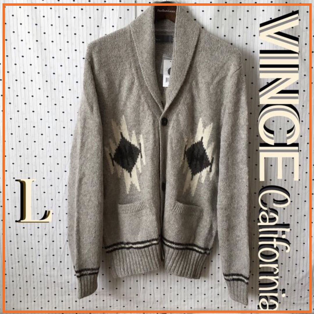 Vince(ビンス)のVINCEビンスCalifornia限定ネイティブアルパカショールカーディガンL メンズのトップス(カーディガン)の商品写真