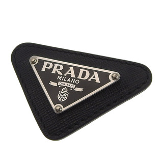 プラダ(PRADA)のプラダ PRADA ブローチ サフィアーノ ブラック 中古 新入荷 OBJ0261(ブローチ/コサージュ)