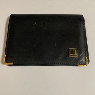 ダンヒル(Dunhill)の【dunhill】ダンヒル 名刺入れ カードケース ブラック☆マチあり(名刺入れ/定期入れ)