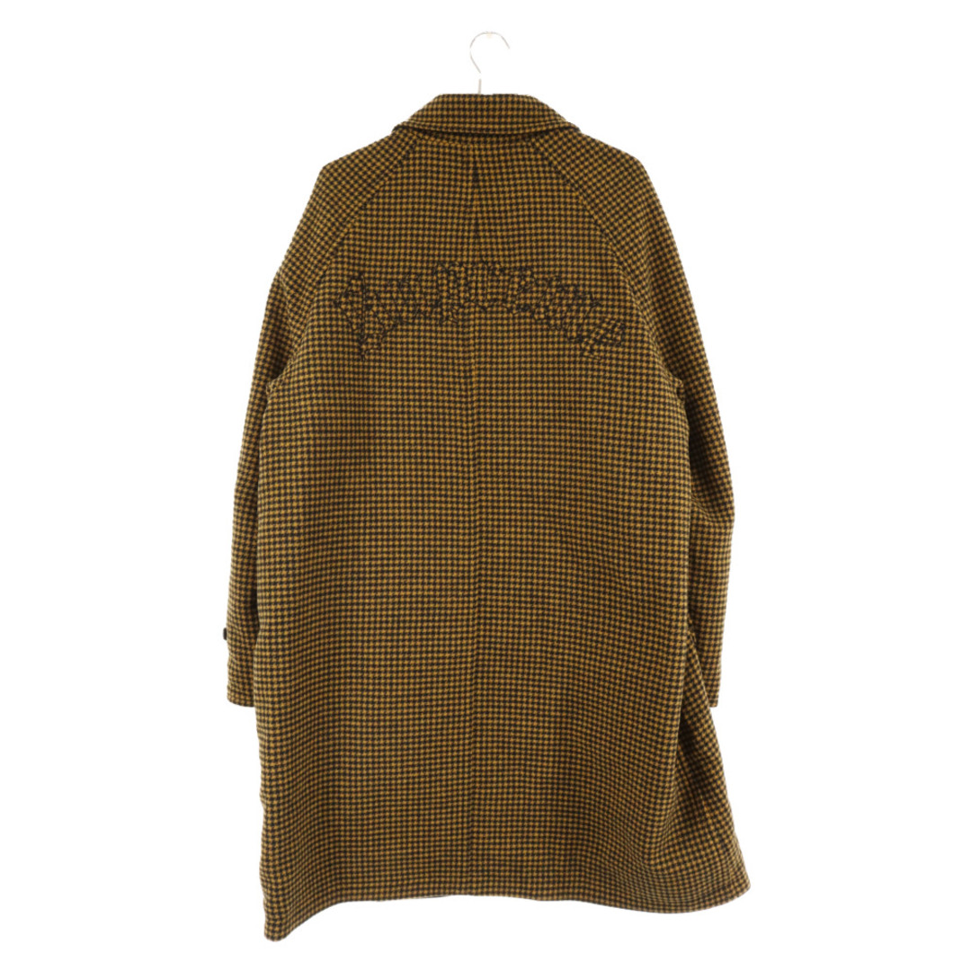 Supreme(シュプリーム)のSUPREME シュプリーム 23AW Reversible Houndstooth Overcoat ロゴ刺繍 オーバーコート ブラック/イエロー メンズのジャケット/アウター(フライトジャケット)の商品写真