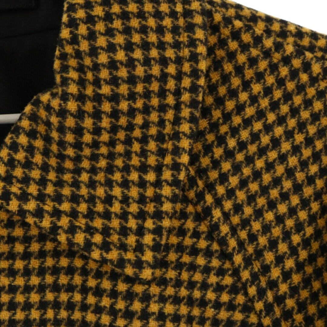 Supreme(シュプリーム)のSUPREME シュプリーム 23AW Reversible Houndstooth Overcoat ロゴ刺繍 オーバーコート ブラック/イエロー メンズのジャケット/アウター(フライトジャケット)の商品写真