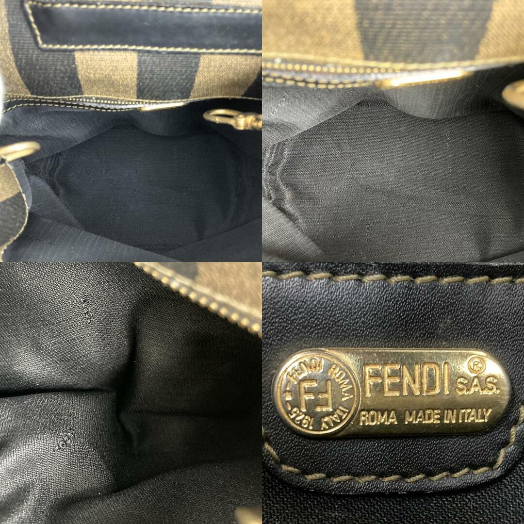 FENDI(フェンディ)の美品 FENDI フェンディ ペカン柄 ボディバッグ ショルダーバッグ ブラウン ブラック PVC レディース メンズ ウィメンズ ファッション USED 【中古】 レディースのバッグ(ボディバッグ/ウエストポーチ)の商品写真