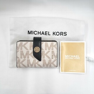 マイケルコース(Michael Kors)のMICHAEL KORS　マイケルコース　２つ折財布　コインケース　ホワイト(財布)