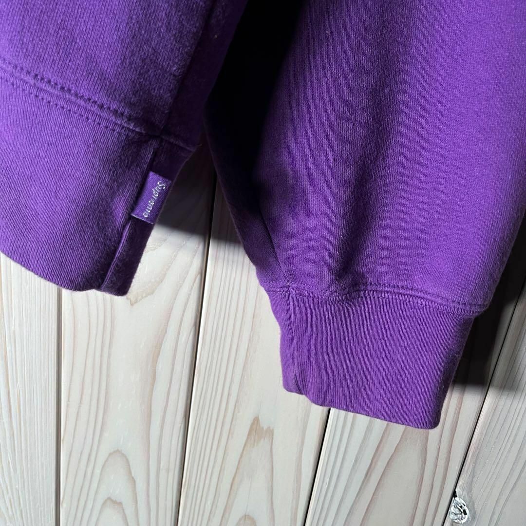 Supreme(シュプリーム)の【カナダ製 XL】シュプリーム 刺繍 カットアウト ボックスロゴ スウェット紫. メンズのトップス(スウェット)の商品写真