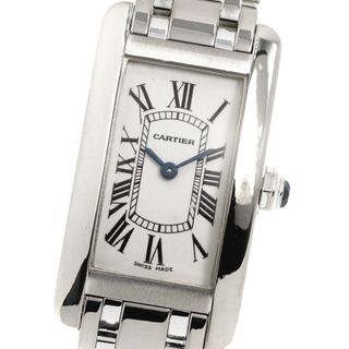 カルティエ(Cartier)のカルティエ CARTIER W26019L1 タンクアメリカン K18WG クォーツ レディース _782629(腕時計)