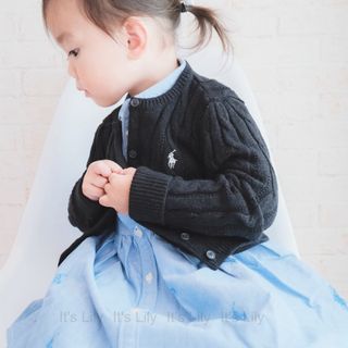 ラルフローレン(Ralph Lauren)の12m80cm   新作　ラルフローレン  ccカーディガン　黒　ラメ　人気(カーディガン/ボレロ)