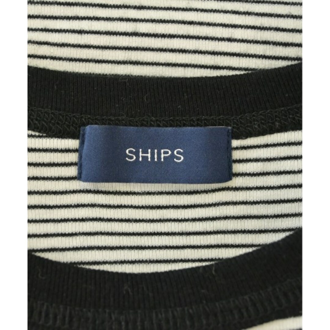 SHIPS(シップス)のSHIPS シップス Tシャツ・カットソー -(XS位) 白x黒(ボーダー) 【古着】【中古】 レディースのトップス(カットソー(半袖/袖なし))の商品写真