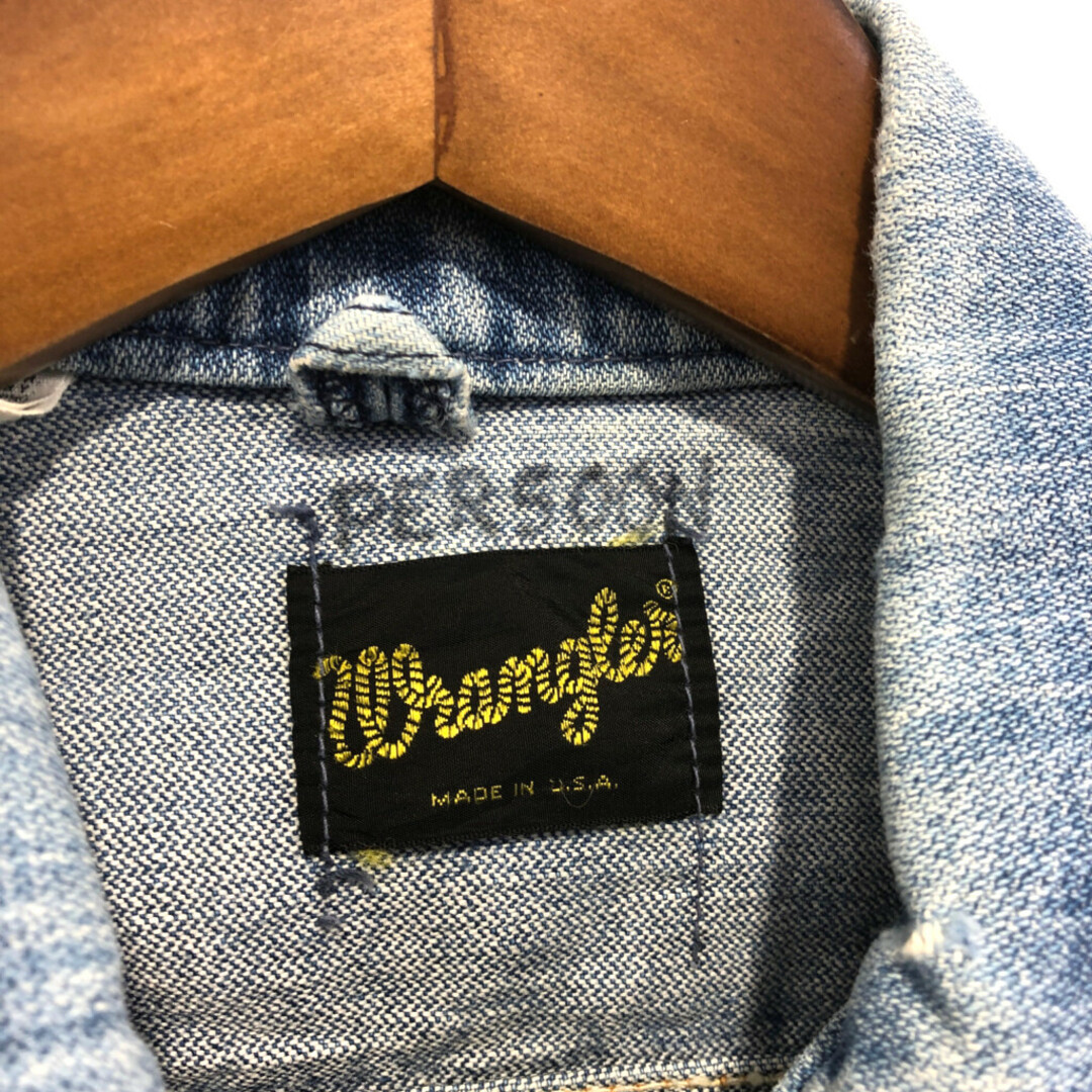 Wrangler(ラングラー)のSALE///// 70年代 USA製 Wrangler ラングラー デニム トラッカージャケット アメカジ ブルー (メンズ L相当)  P2702 メンズのジャケット/アウター(Gジャン/デニムジャケット)の商品写真