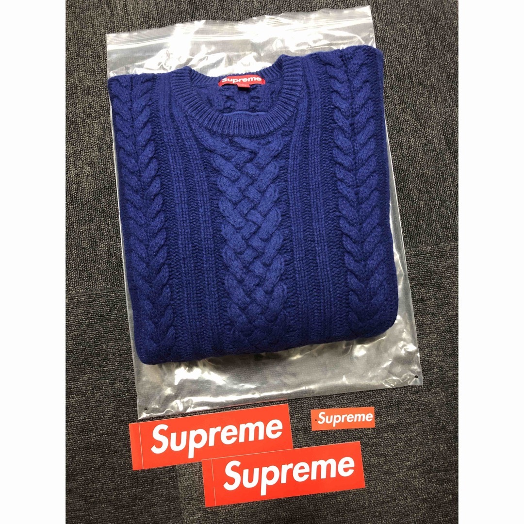 【新品】Supreme Applique Cable Knit Sweater