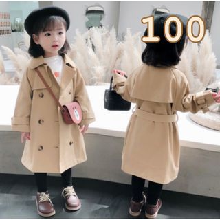 100cm トレンチコート コート アウター 女の子 子供服 韓国子供服 お洒落(コート)