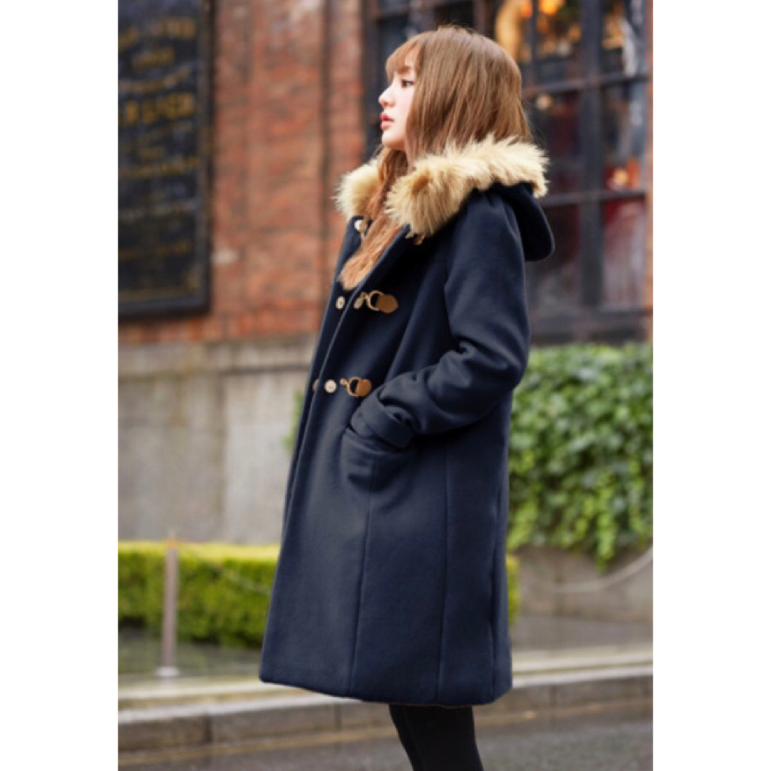 GRL - 値下げ♡GRL ファー付ロングダッフルコート ネイビー GRL - 値下げ♡GRL ファー付ロングダッフルコート ネイビー