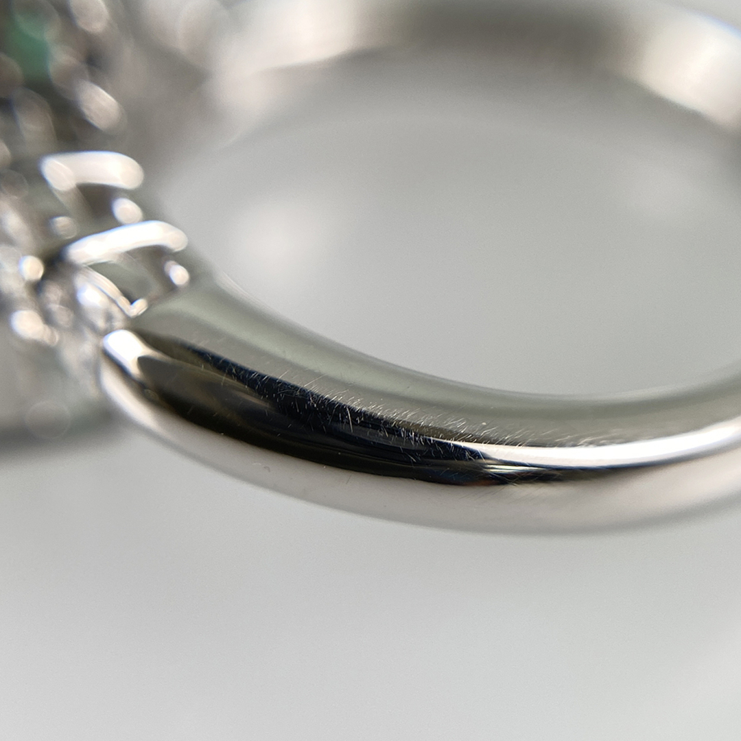 リング Pt900 エメラルド ダイヤモンド 10号(50) レディースのアクセサリー(リング(指輪))の商品写真