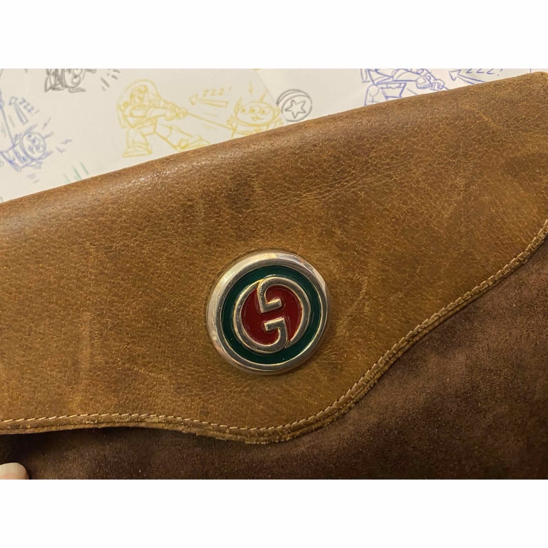Gucci(グッチ)の希少　GUCCI オールドグッチ　ブラウン　スエード×レザー　ショルダーバッグ レディースのバッグ(ショルダーバッグ)の商品写真