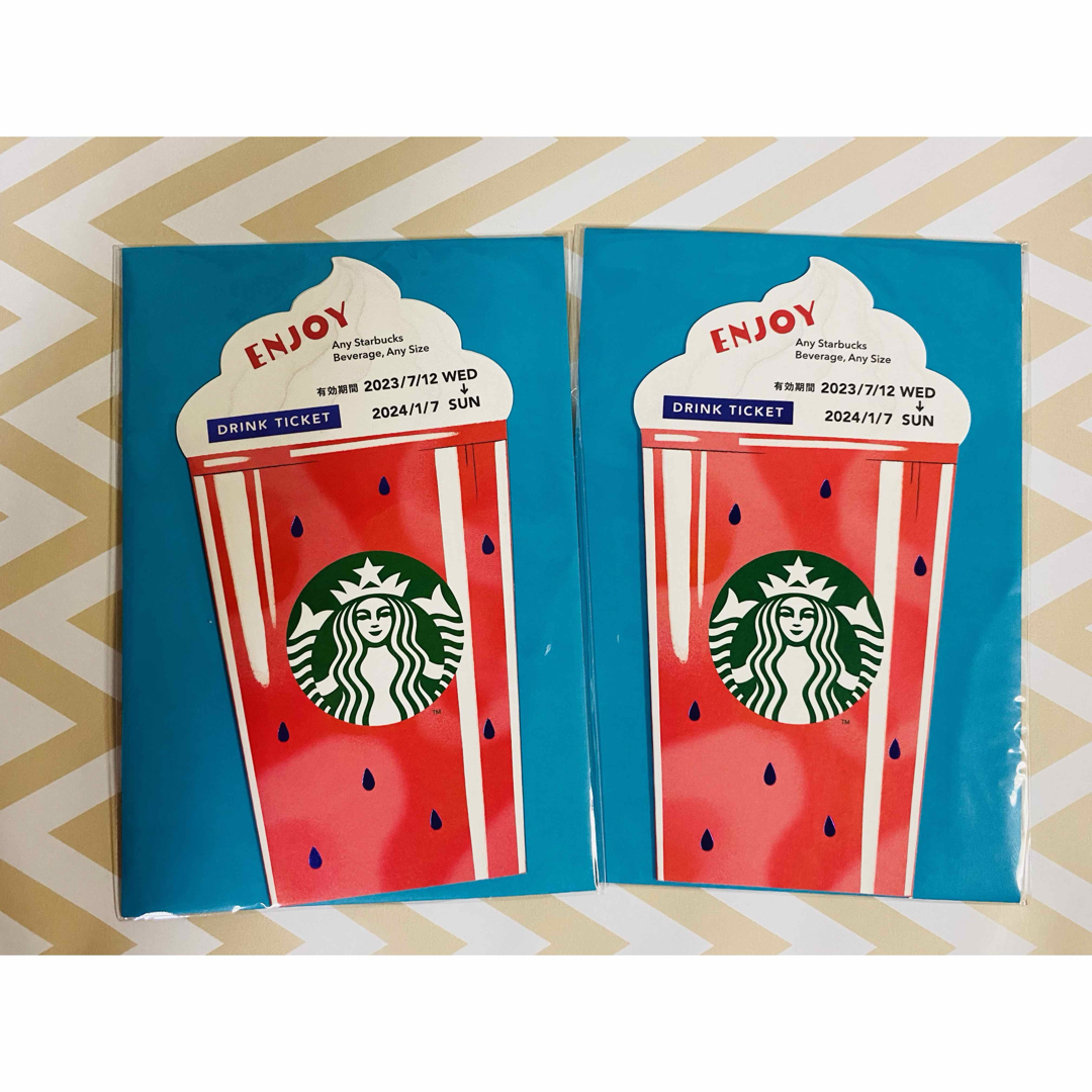 Starbucks(スターバックス)の[完売品] スタバ　ビバレッジカード　2枚 エンタメ/ホビーのコレクション(印刷物)の商品写真