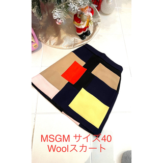 エムエスジイエム(MSGM)のMSGM Woolスカート　サイズ40(ミニスカート)